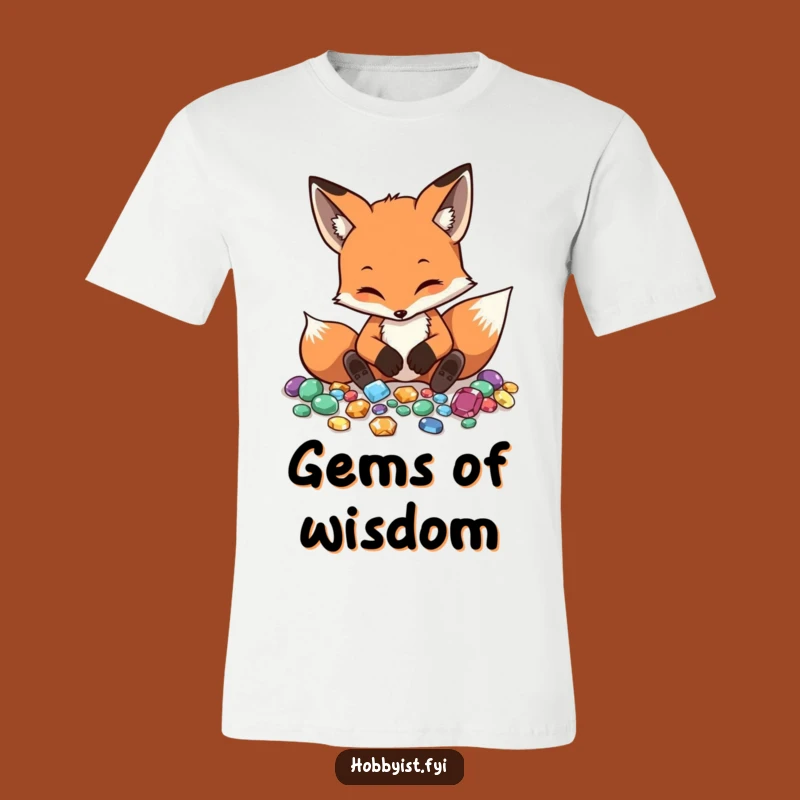 Funny Fox Gemstone T-Shirt - Meticulous Collector's Comedic Apparel
