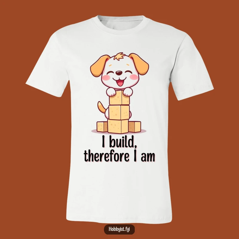 Funny Dog Block Tower T-Shirt: Playful Pup Tee, Ideal Funny Gift for Dog Owners