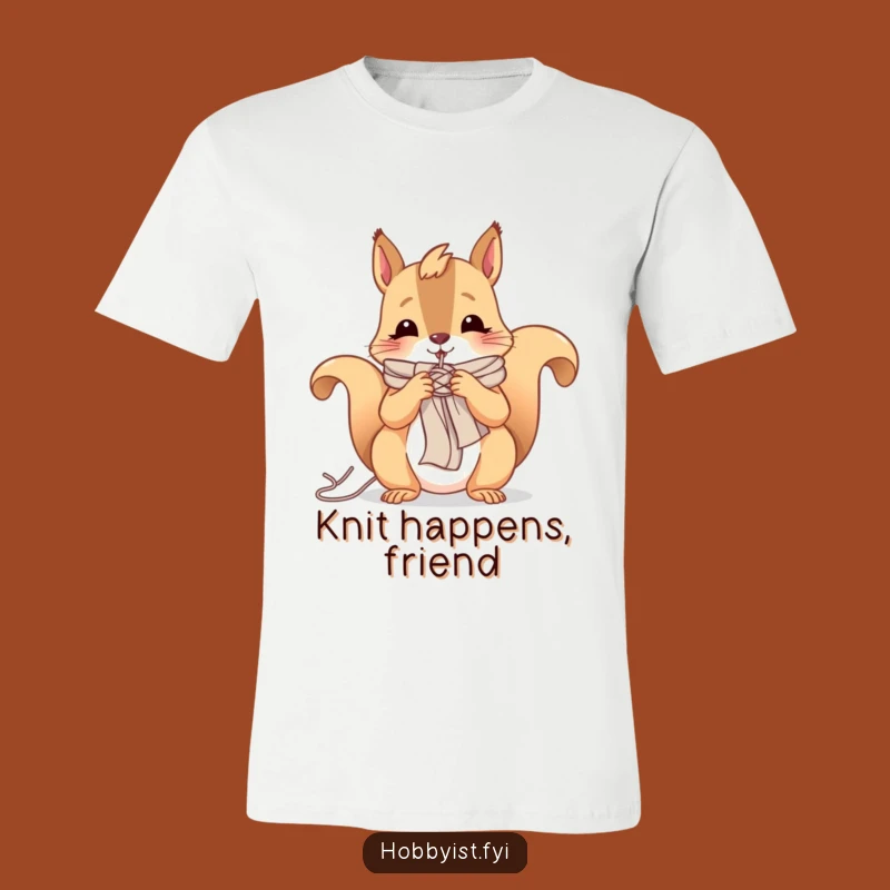 Funny Squirrel Knitting T-Shirt: Cheerful Crafter Critter Tee, An Ideal Funny Gift