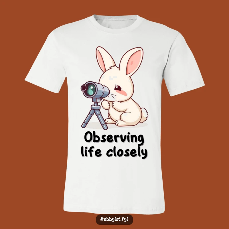Funny Rabbit Telescope T-Shirt - Hilarious Tee for Star Lovers