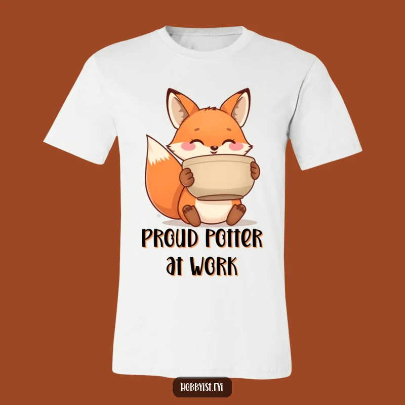 Funny Fox Pottery T-Shirt - Hilarious Tee for Crafty Creatures