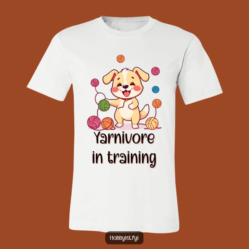 Funny Juggling Dog Yarn T-Shirt: Show Off Your Playful Side