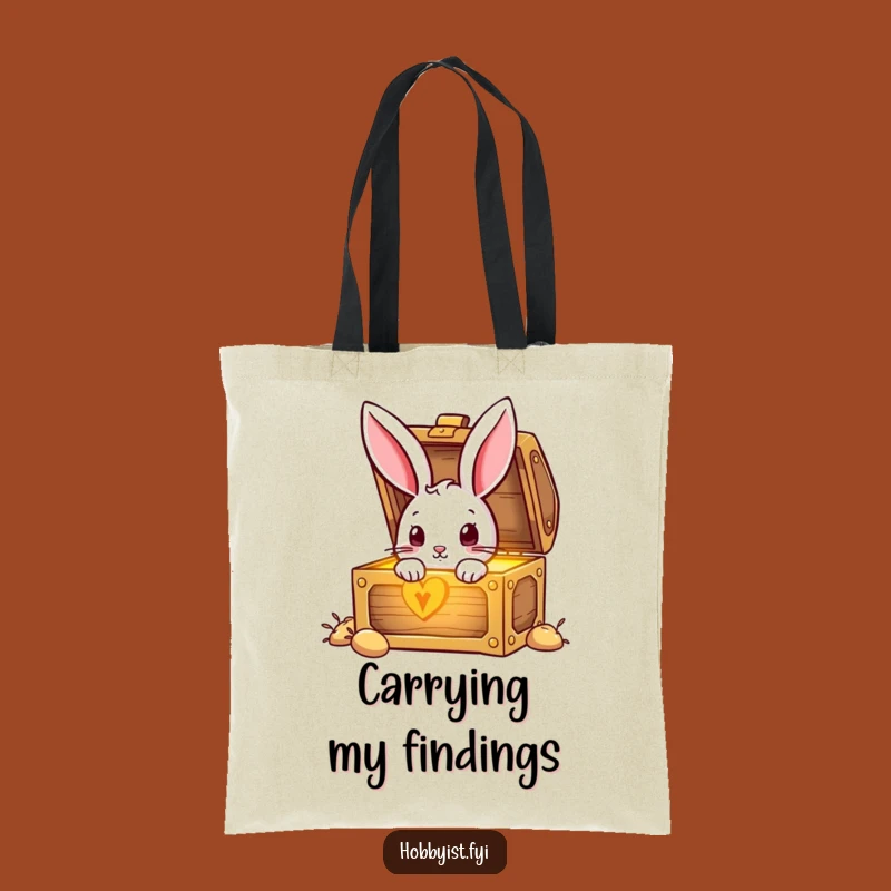Funny Rabbit Treasure Tote Bag: Carry Your Finds with Whimsical Style!
