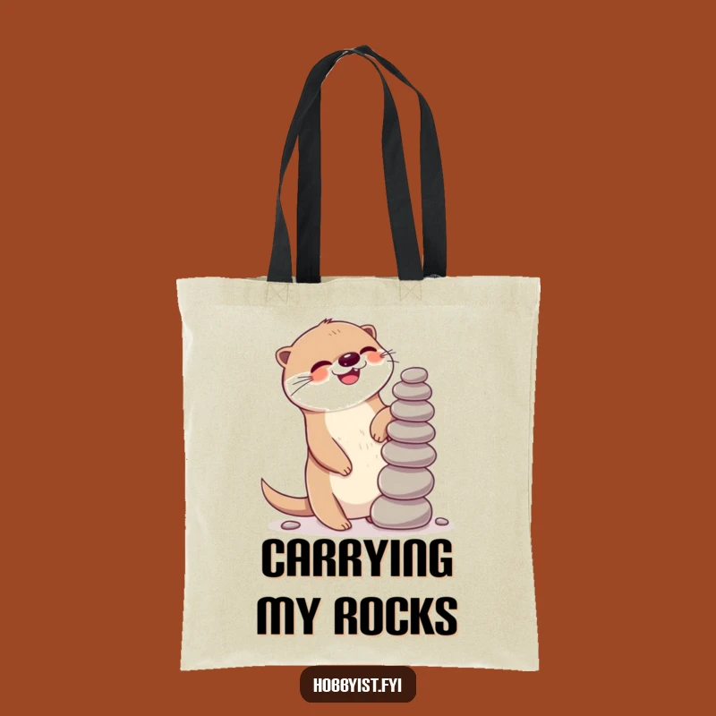 Funny Kawaii Otter Tote Bag: Giggling Balance, Playful Companion Gift