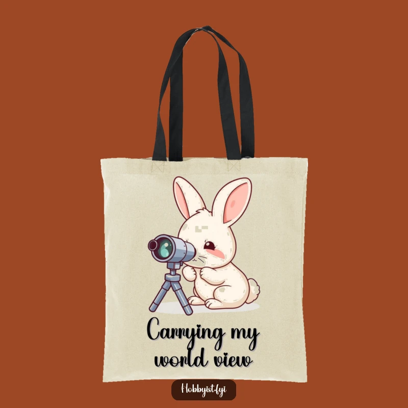 Funny Rabbit Telescope Tote Bag - Chic and Hilarious Carry-all for Explorers