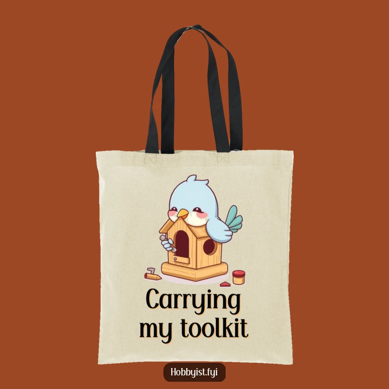 Funny Bird Builder Tote Bag: Carry Your Tools with Charm
