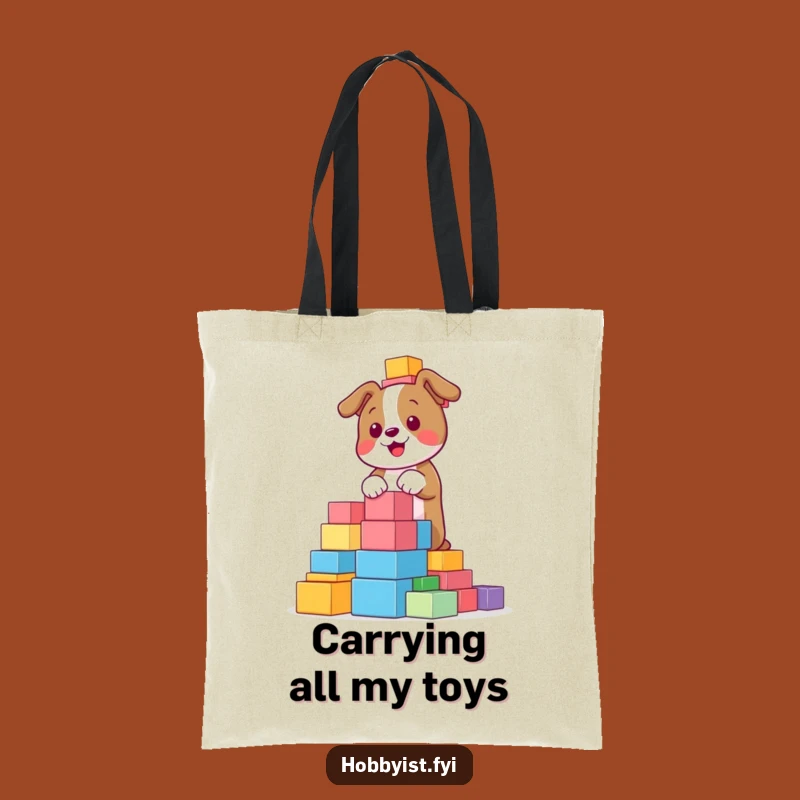 Funny Dog Blocks Tote Bag: Carry Your Fun with this Pup, Great Gift