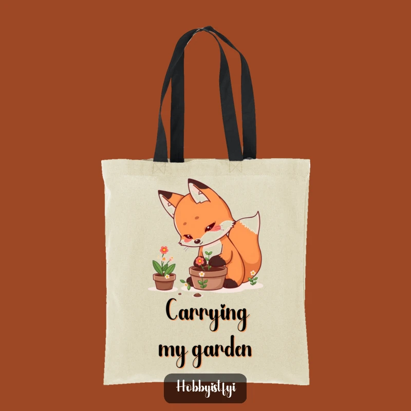 Funny Fox Garden Tote Bag: Carry Your Plants in Style, Charming Funny Gift