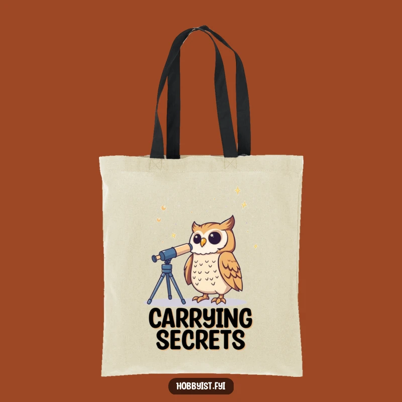 Funny Owl Stargazer Tote Bag - Humorous Cosmic Explorer Carryall