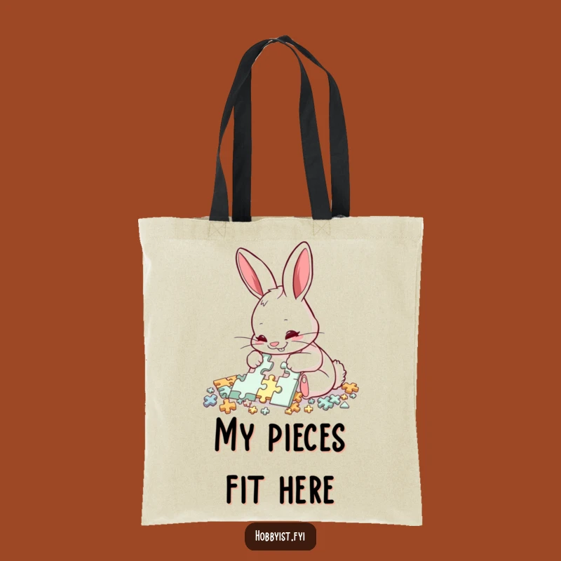 Funny Rabbit Puzzle Master Tote Bag: Carry Your Pieces with Pride
