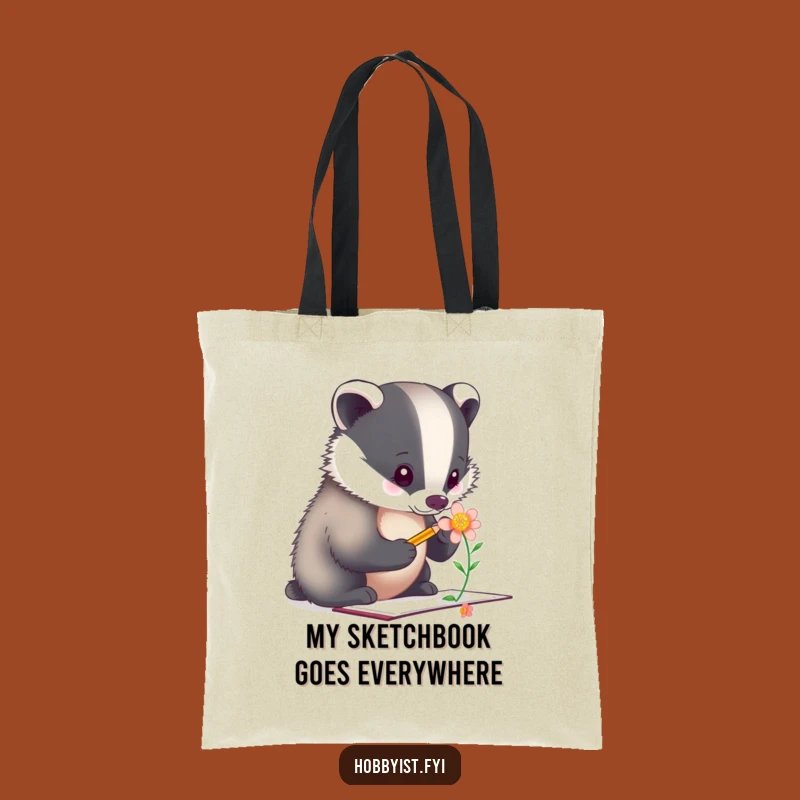 Funny Badger Artist Tote Bag - Practical Sketching Bag, Ideal Funny Gift
