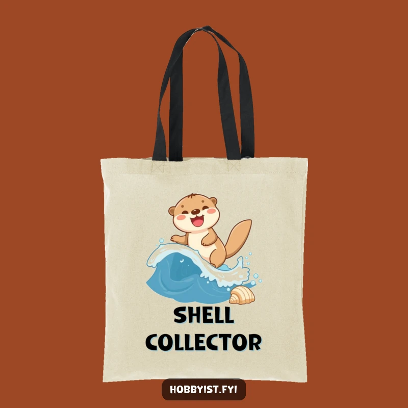 Funny Otter Wave Shell Tote Bag - Humorous Aquatic Adventure Carryall